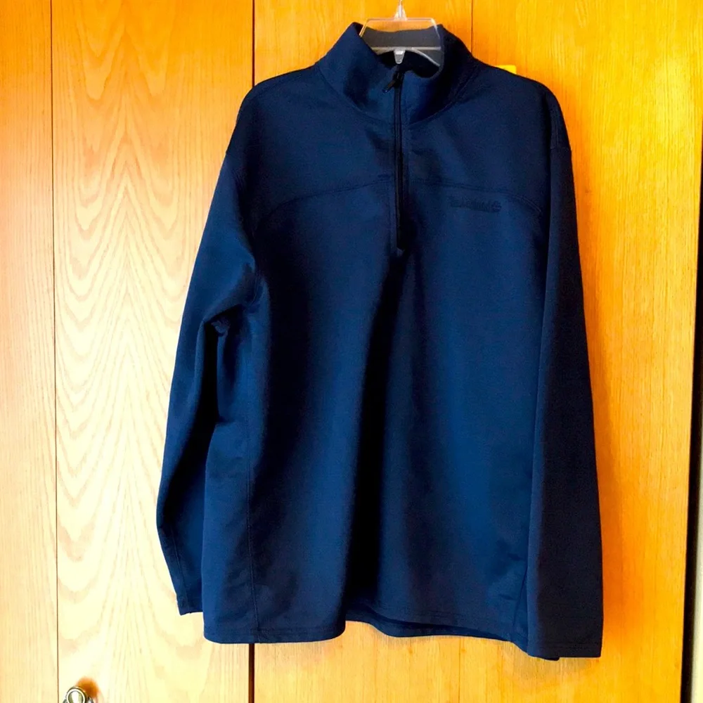 Timberland 1/4 zip XL woven mesh navy blue sport performance pullover shirt EUC